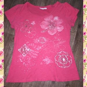 💜Maurice’s pink floral tee size XL